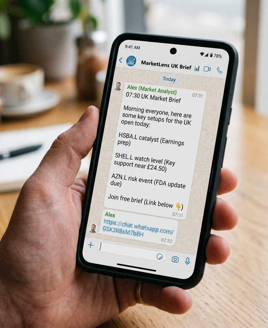 Preview of a MarketLens WhatsApp market brief